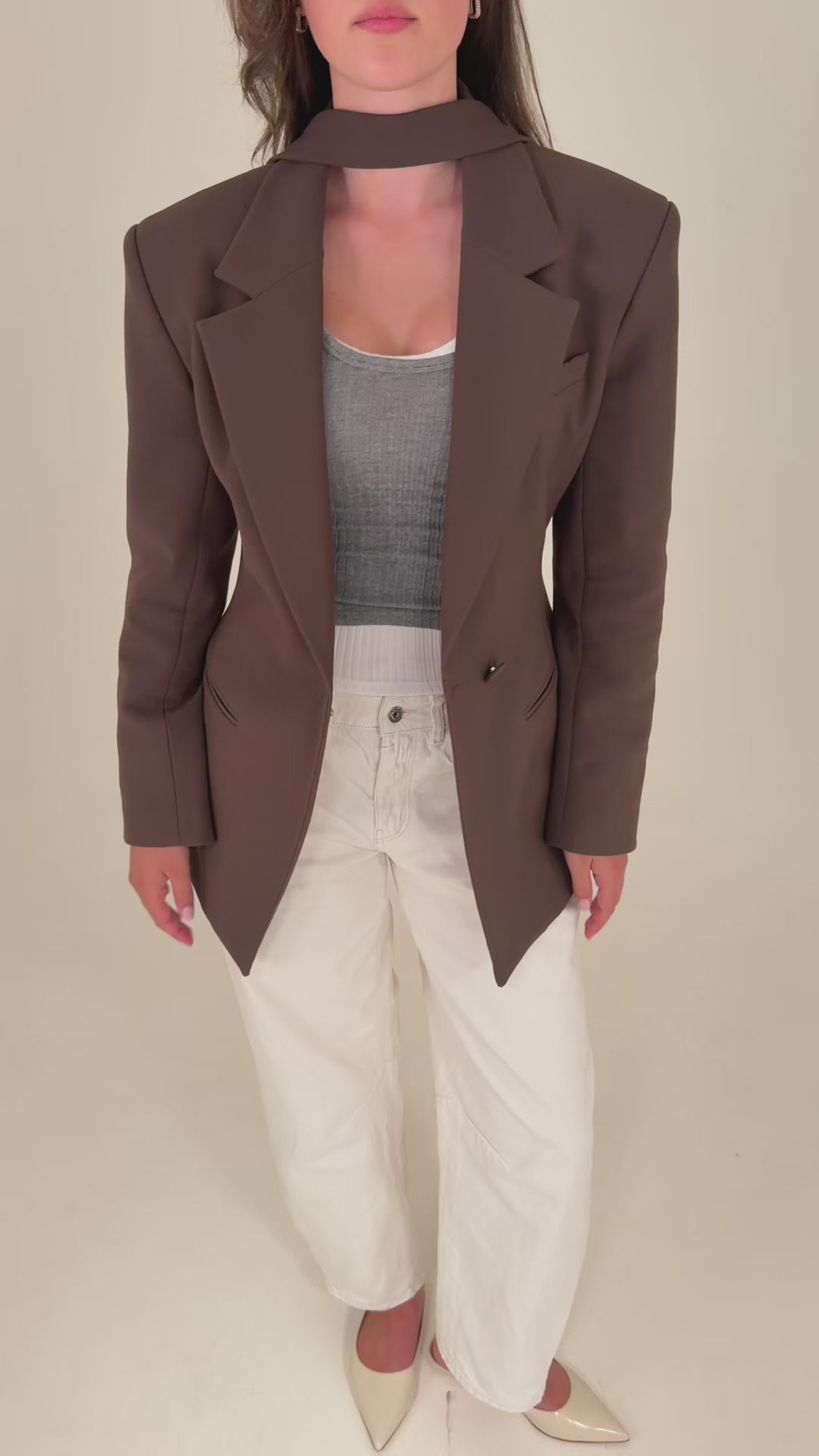 Every Wear Heritage Blazer with Scarf | Deep Truffle